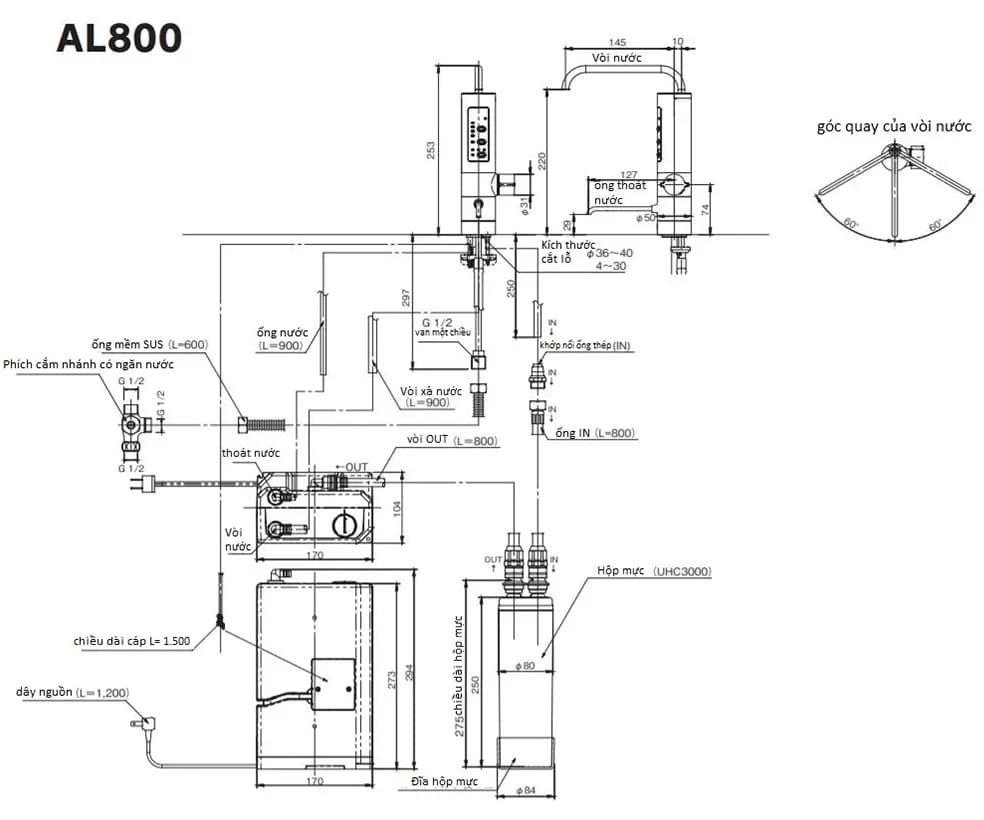 Máy lọc nước Mitsubishi Cleansui Al800